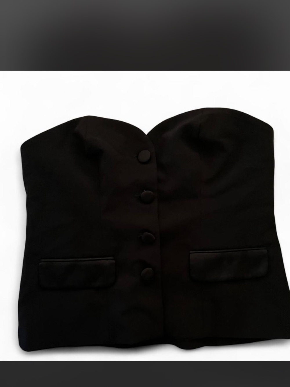 Sincerely Jules Black Strapless Bustier with Covered Buttons